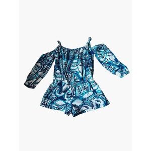 Lilly Pulitzer Blue and White Kids Romper